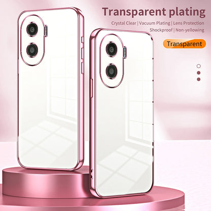 Honor X40i Transparent Fine Hole Phone Case - Crystal Clear Vacuum Plating, Anti-Fingerprint, Shock-Absorbing TPU Frame
