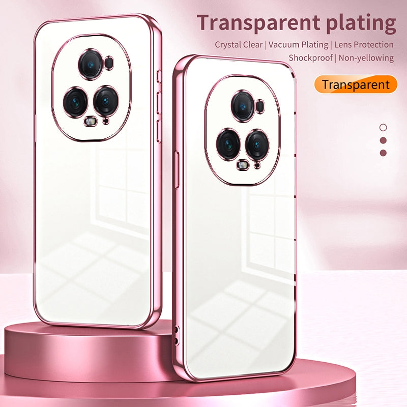 Honor Magic5 Ultimate Transparent Fine Hole Phone Case - Crystal Clear Vacuum Plating, Anti-Fingerprint, Shock-Absorbing TPU Frame