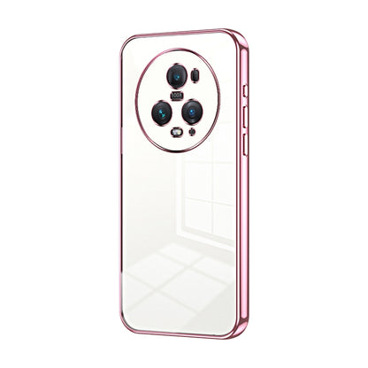 Honor Magic5 Pro Transparent Fine Hole Phone Case - Crystal Clear Vacuum Plating, Anti-Fingerprint, Shock-Absorbing TPU Frame