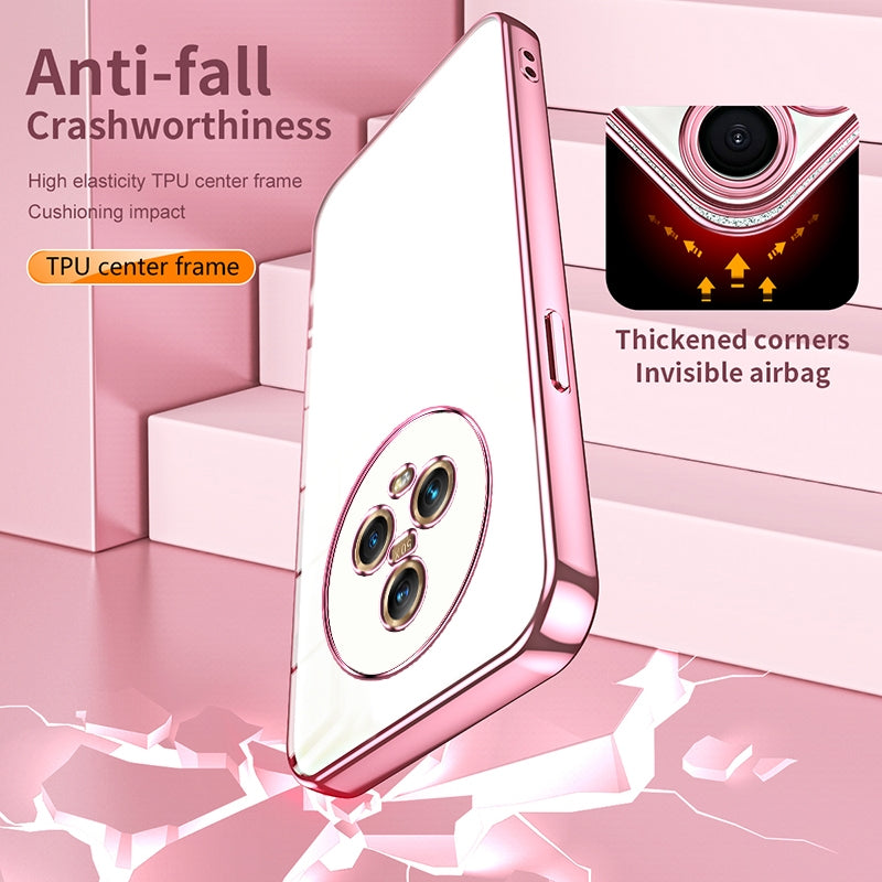 Honor Magic5 Transparent Fine Hole Phone Case - Crystal Clear Vacuum Plating, Anti-Fingerprint, Shock-Absorbing TPU Frame