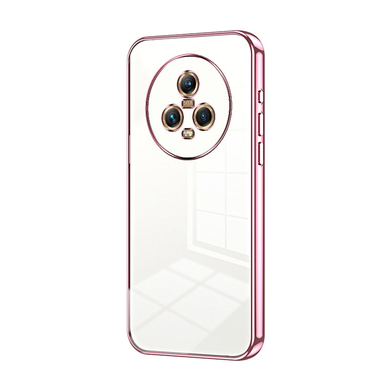 Honor Magic5 Transparent Fine Hole Phone Case - Crystal Clear Vacuum Plating, Anti-Fingerprint, Shock-Absorbing TPU Frame