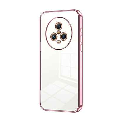 Honor Magic5 Transparent Fine Hole Phone Case - Crystal Clear Vacuum Plating, Anti-Fingerprint, Shock-Absorbing TPU Frame