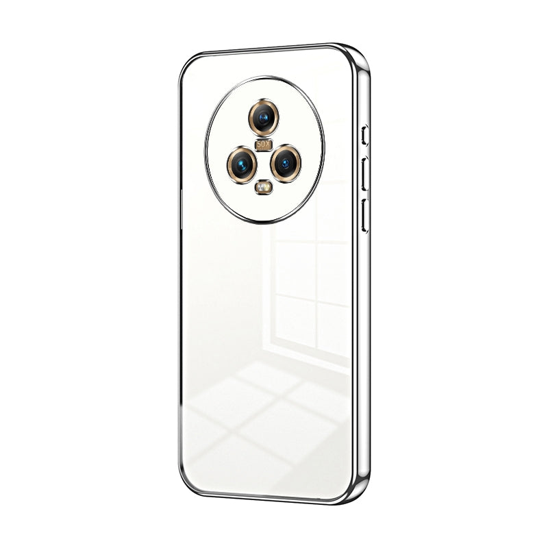 Honor Magic5 Transparent Fine Hole Phone Case - Crystal Clear Vacuum Plating, Anti-Fingerprint, Shock-Absorbing TPU Frame