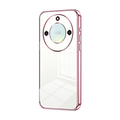 Honor Magic5 Lite Transparent Fine Hole Phone Case - Crystal Clear Vacuum Plating, Anti-Fingerprint, Shock-Absorbing TPU Frame