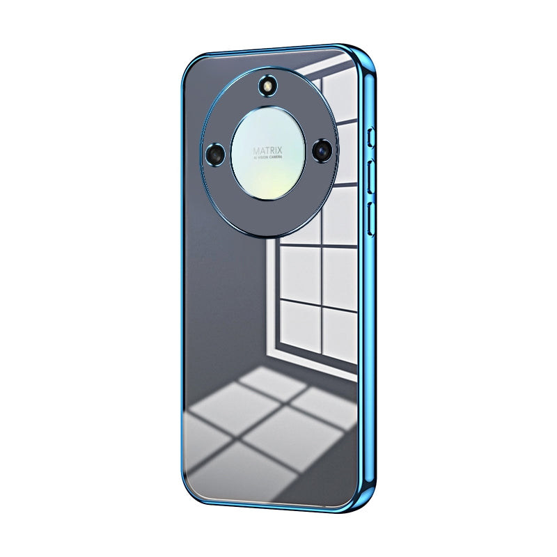 Honor Magic5 Lite Transparent Fine Hole Phone Case - Crystal Clear Vacuum Plating, Anti-Fingerprint, Shock-Absorbing TPU Frame