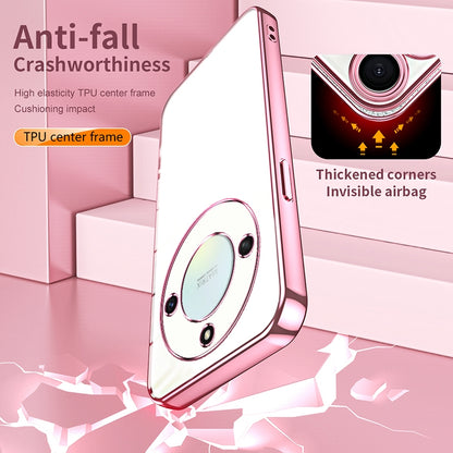 Honor X40 5G Transparent Fine Hole Phone Case - Crystal Clear Vacuum Plating, Anti-Fingerprint, Shock-Absorbing TPU Frame