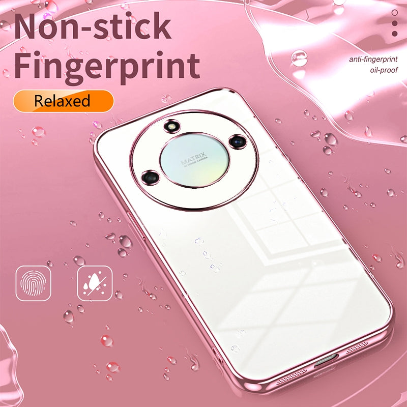 Honor X40 5G Transparent Fine Hole Phone Case - Crystal Clear Vacuum Plating, Anti-Fingerprint, Shock-Absorbing TPU Frame