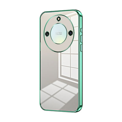 Honor Magic5 Lite Transparent Fine Hole Phone Case - Crystal Clear Vacuum Plating, Anti-Fingerprint, Shock-Absorbing TPU Frame