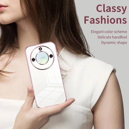 Honor X9a Transparent Fine Hole Phone Case - Crystal Clear Vacuum Plating, Anti-Fingerprint, Shock-Absorbing TPU Frame