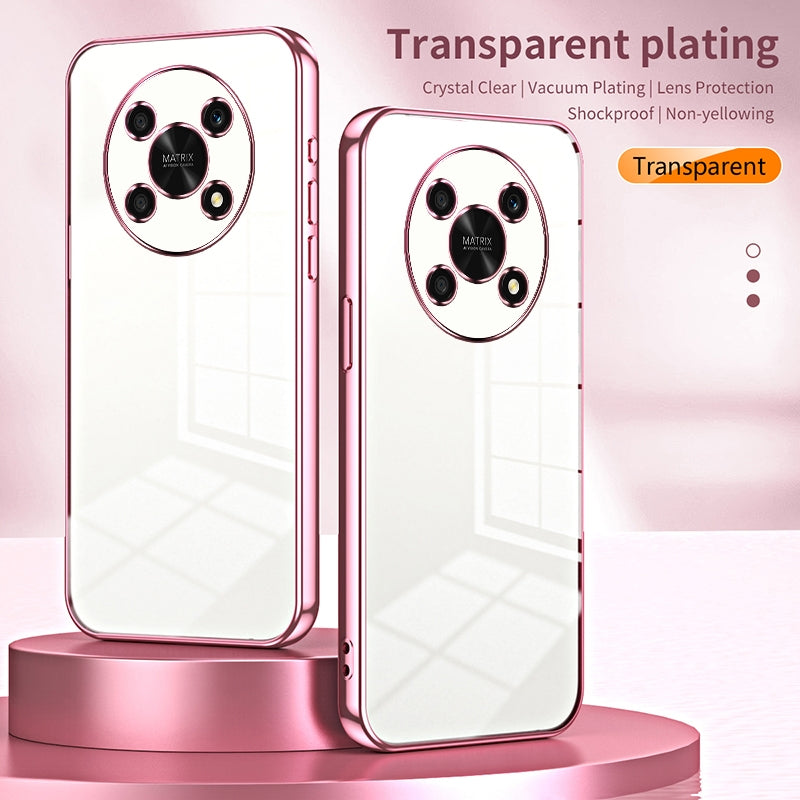 Honor X30 Transparent Fine Hole Phone Case - Crystal Clear Vacuum Plating, Anti-Fingerprint, Shock-Absorbing TPU Frame