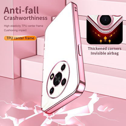 Honor X9 5G Transparent Fine Hole Phone Case - Crystal Clear Vacuum Plating, Anti-Fingerprint, Shock-Absorbing TPU Frame