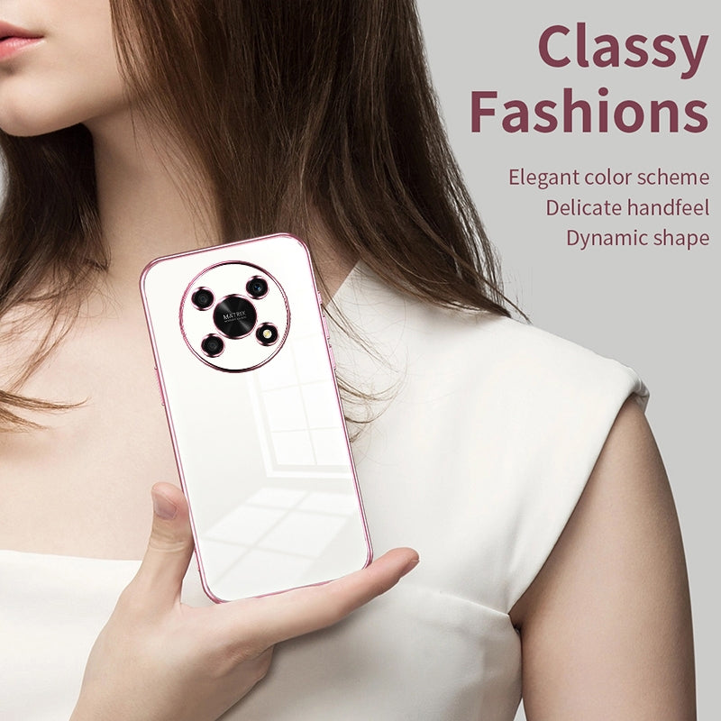 Honor X30 Transparent Fine Hole Phone Case - Crystal Clear Vacuum Plating, Anti-Fingerprint, Shock-Absorbing TPU Frame
