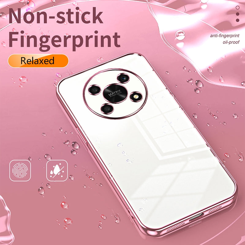 Honor X30 Transparent Fine Hole Phone Case - Crystal Clear Vacuum Plating, Anti-Fingerprint, Shock-Absorbing TPU Frame