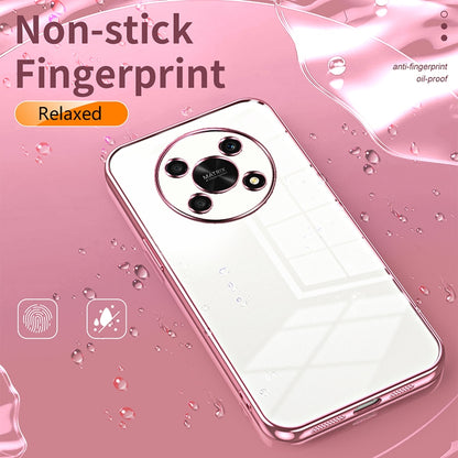 Honor X9 5G Transparent Fine Hole Phone Case - Crystal Clear Vacuum Plating, Anti-Fingerprint, Shock-Absorbing TPU Frame