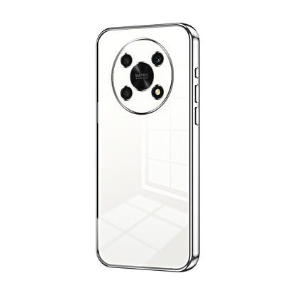 Honor X9 5G Transparent Fine Hole Phone Case - Crystal Clear Vacuum Plating, Anti-Fingerprint, Shock-Absorbing TPU Frame