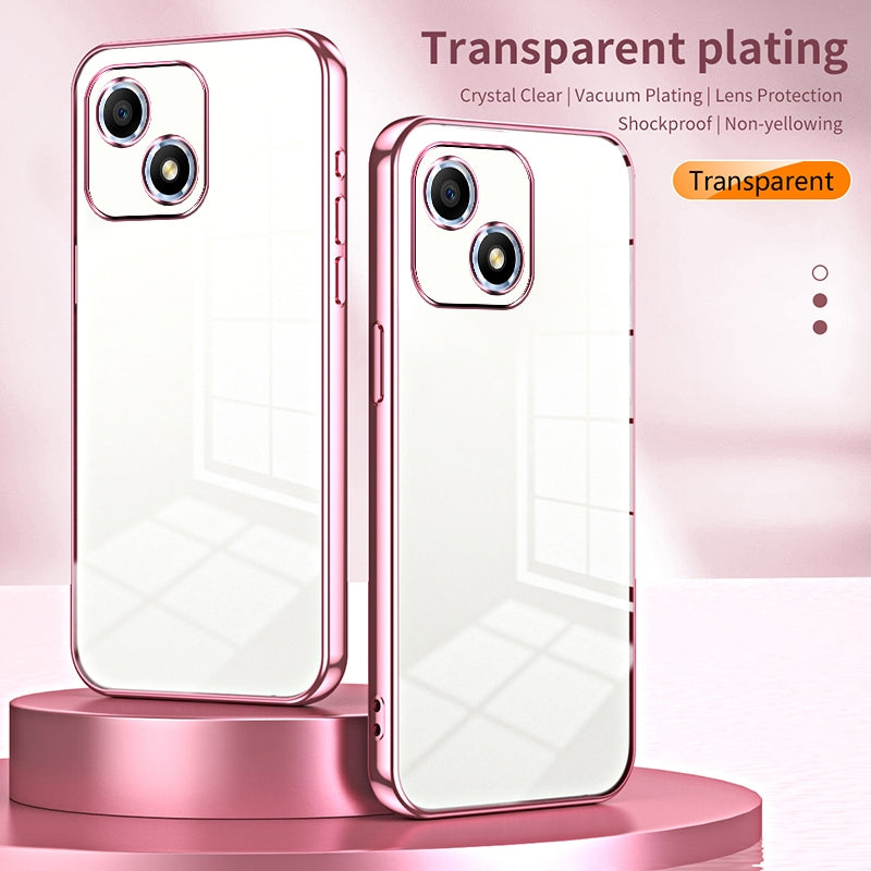 Honor Play 30 Transparent Fine Hole Phone Case - Crystal Clear Vacuum Plating, Anti-Fingerprint, Shock-Absorbing TPU Frame