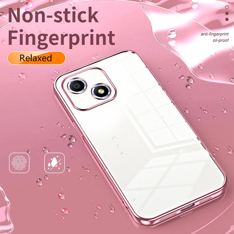 Honor Play 30 Transparent Fine Hole Phone Case - Crystal Clear Vacuum Plating, Anti-Fingerprint, Shock-Absorbing TPU Frame