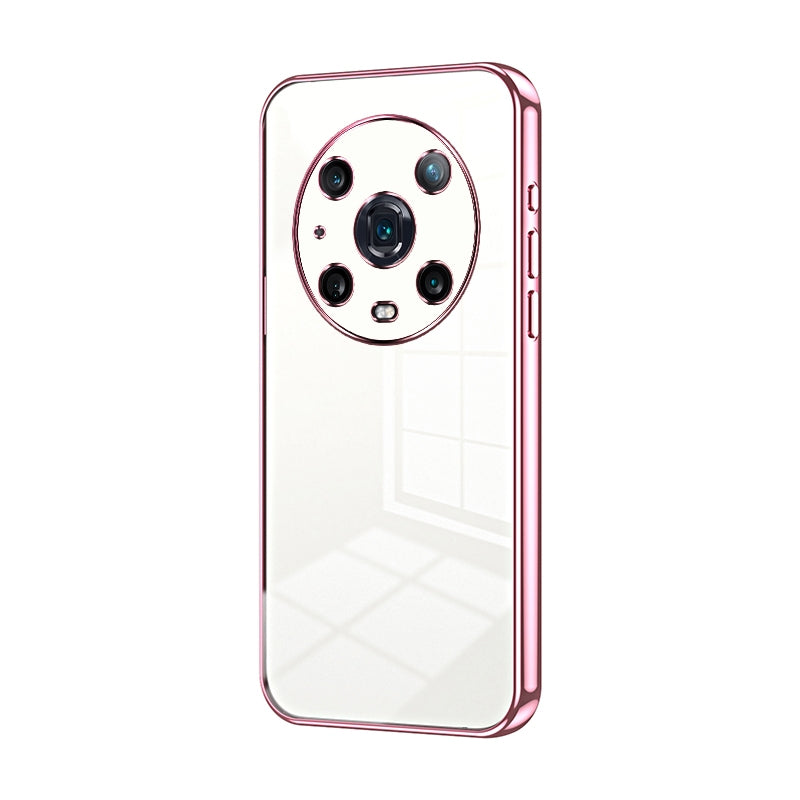 Honor Magic4 Pro Transparent Fine Hole Phone Case - Crystal Clear Vacuum Plating, Anti-Fingerprint, Shock-Absorbing TPU Frame