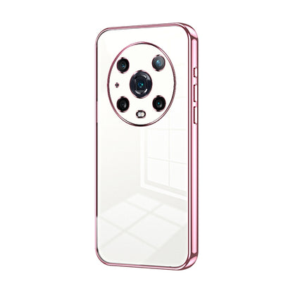 Honor Magic4 Pro Transparent Fine Hole Phone Case - Crystal Clear Vacuum Plating, Anti-Fingerprint, Shock-Absorbing TPU Frame