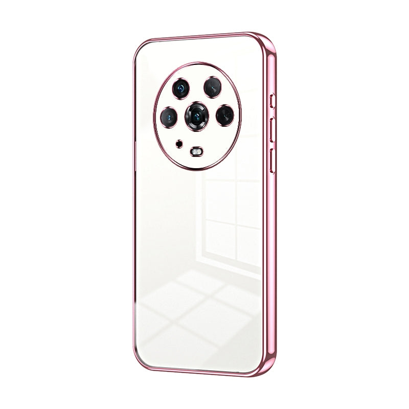 Honor Magic4 Transparent Fine Hole Phone Case - Crystal Clear Vacuum Plating, Anti-Fingerprint, Shock-Absorbing TPU Frame