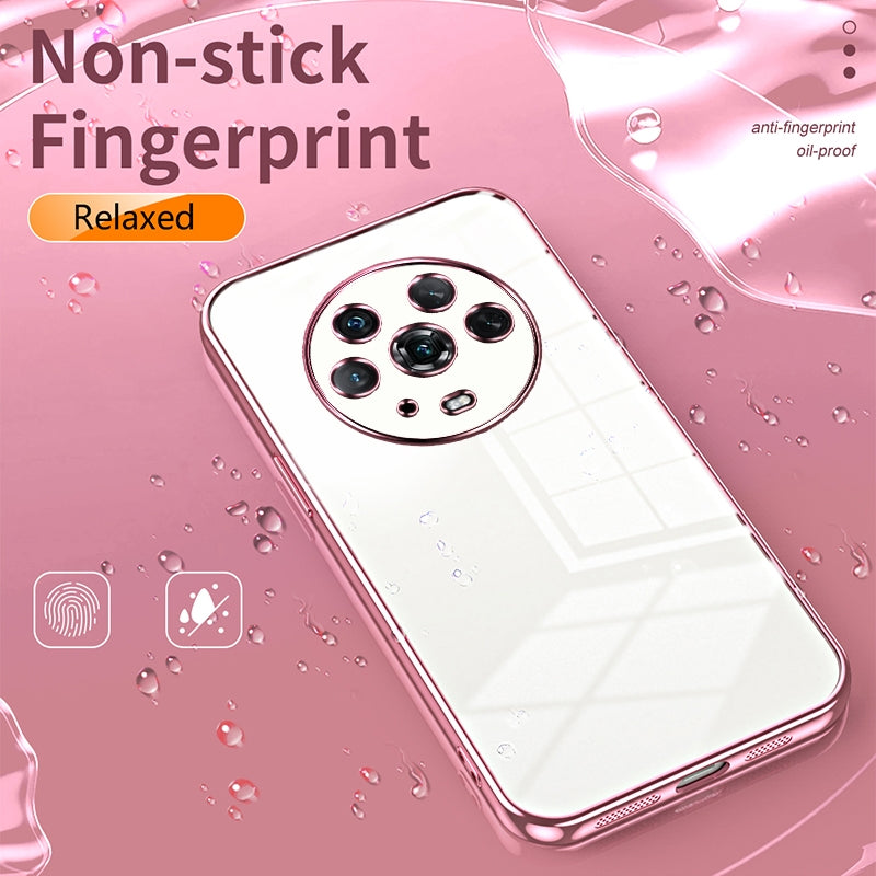 Honor Magic4 Transparent Fine Hole Phone Case - Crystal Clear Vacuum Plating, Anti-Fingerprint, Shock-Absorbing TPU Frame