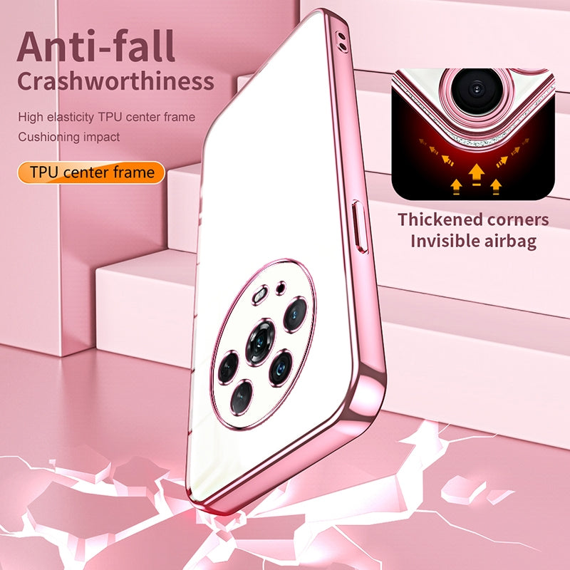 Honor Magic4 Transparent Fine Hole Phone Case - Crystal Clear Vacuum Plating, Anti-Fingerprint, Shock-Absorbing TPU Frame