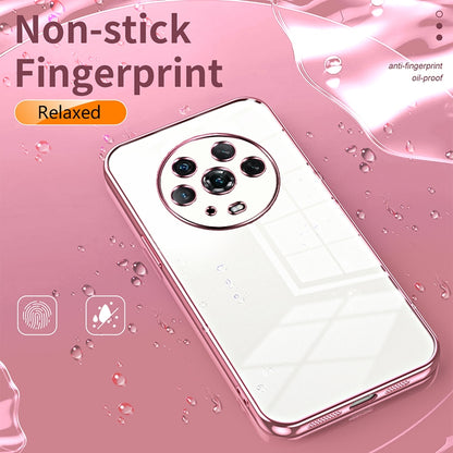 Honor Magic4 Transparent Fine Hole Phone Case - Crystal Clear Vacuum Plating, Anti-Fingerprint, Shock-Absorbing TPU Frame