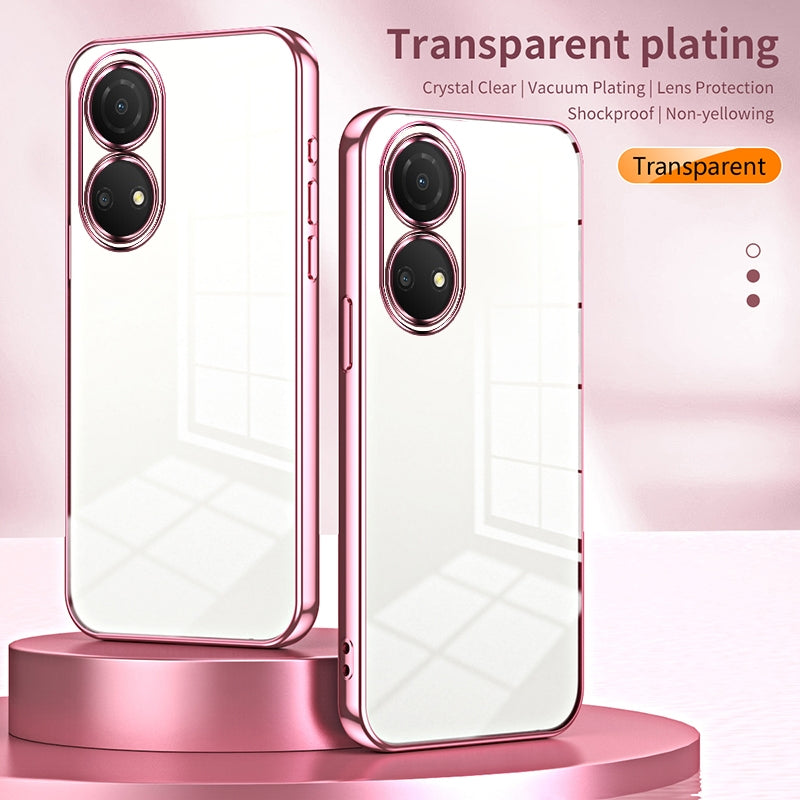 Honor Play 30 Plus Transparent Fine Hole Phone Case - Crystal Clear Vacuum Plating, Anti-Fingerprint, Shock-Absorbing TPU Frame
