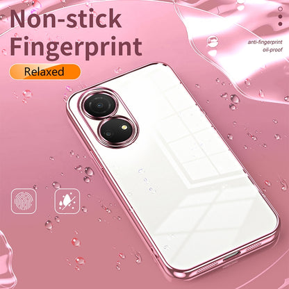 Honor Play 30 Plus Transparent Fine Hole Phone Case - Crystal Clear Vacuum Plating, Anti-Fingerprint, Shock-Absorbing TPU Frame