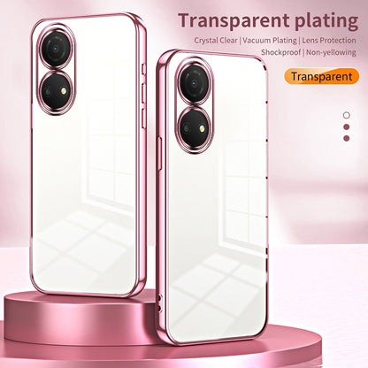 Honor Play 30 Plus Transparent Fine Hole Phone Case - Crystal Clear Vacuum Plating, Anti-Fingerprint, Shock-Absorbing TPU Frame