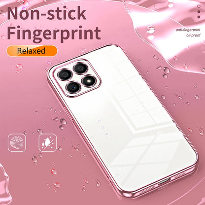 Honor X30i Transparent Fine Hole Phone Case - Crystal Clear Vacuum Plating, Anti-Fingerprint, Shock-Absorbing TPU Frame