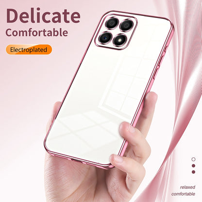Honor X30i Transparent Fine Hole Phone Case - Crystal Clear Vacuum Plating, Anti-Fingerprint, Shock-Absorbing TPU Frame