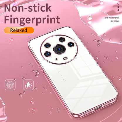 Honor Magic3 Pro Transparent Fine Hole Phone Case - Crystal Clear Vacuum Plating, Anti-Fingerprint, Shock-Absorbing TPU Frame