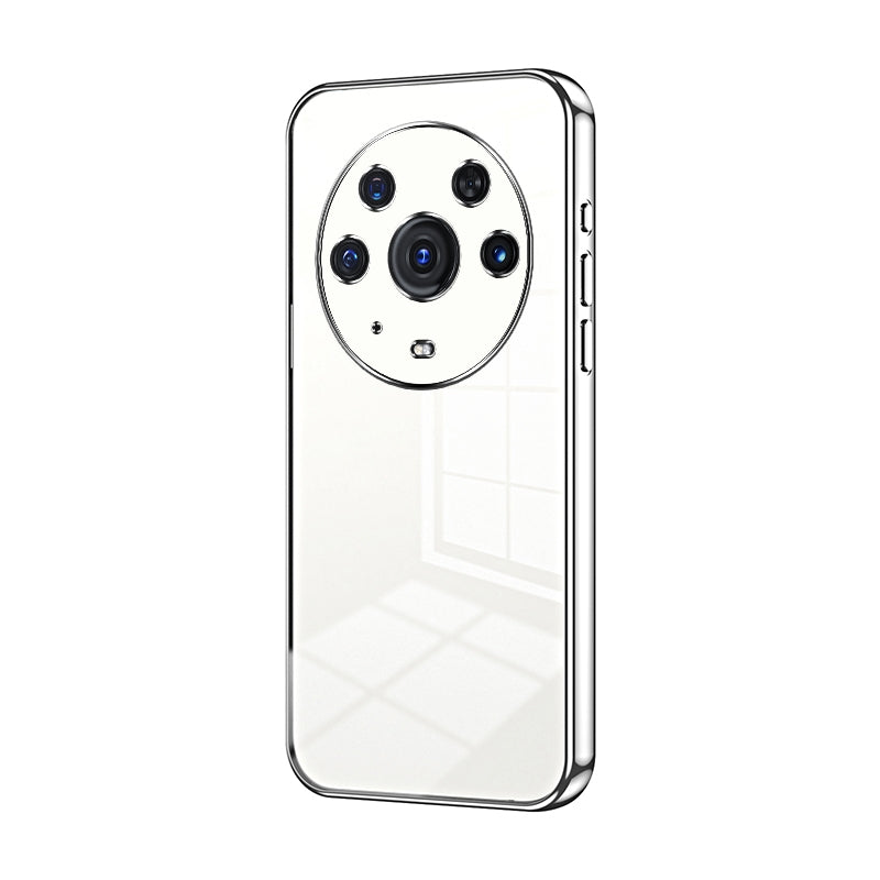 Honor Magic3 Pro Transparent Fine Hole Phone Case - Crystal Clear Vacuum Plating, Anti-Fingerprint, Shock-Absorbing TPU Frame