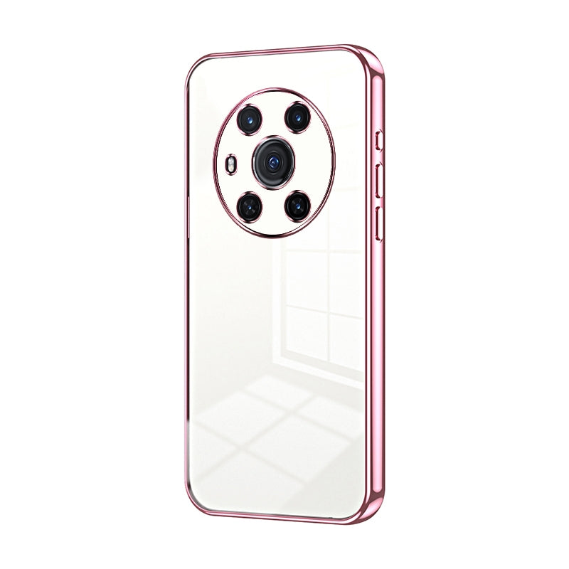 Honor Magic3 Transparent Fine Hole Phone Case - Crystal Clear Vacuum Plating, Anti-Fingerprint, Shock-Absorbing TPU Frame
