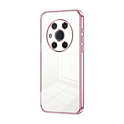 Honor Magic3 Transparent Fine Hole Phone Case - Crystal Clear Vacuum Plating, Anti-Fingerprint, Shock-Absorbing TPU Frame