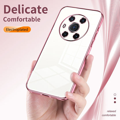 Honor Magic3 Transparent Fine Hole Phone Case - Crystal Clear Vacuum Plating, Anti-Fingerprint, Shock-Absorbing TPU Frame