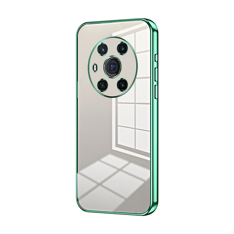 Honor Magic3 Transparent Fine Hole Phone Case - Crystal Clear Vacuum Plating, Anti-Fingerprint, Shock-Absorbing TPU Frame