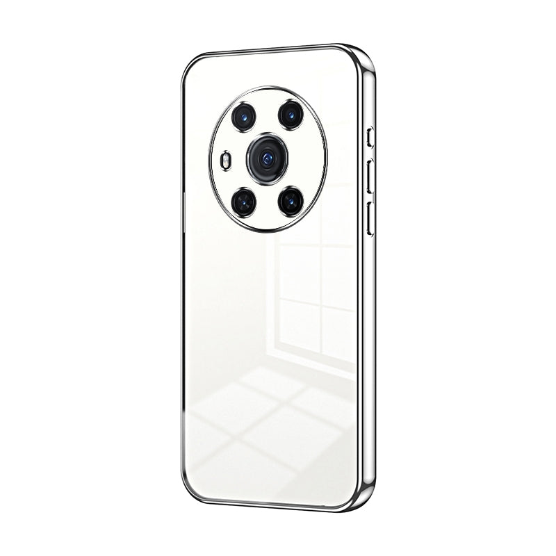 Honor Magic3 Transparent Fine Hole Phone Case - Crystal Clear Vacuum Plating, Anti-Fingerprint, Shock-Absorbing TPU Frame