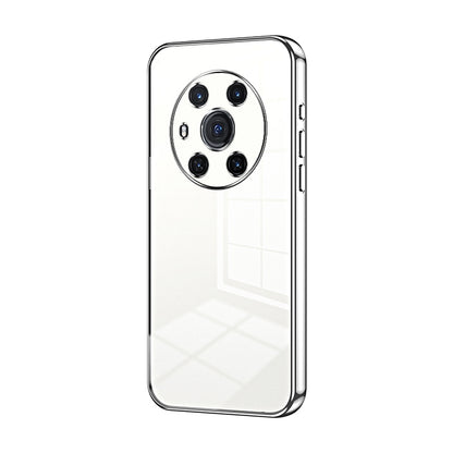 Honor Magic3 Transparent Fine Hole Phone Case - Crystal Clear Vacuum Plating, Anti-Fingerprint, Shock-Absorbing TPU Frame