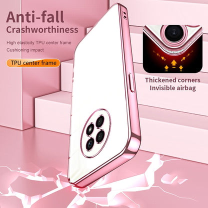 Honor X20 Transparent Fine Hole Phone Case - Crystal Clear Vacuum Plating, Anti-Fingerprint, Shock-Absorbing TPU Frame