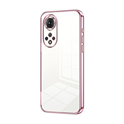 Honor 50 Transparent Fine Hole Phone Case - Crystal Clear Vacuum Plating, Anti-Fingerprint, Shock-Absorbing TPU Frame
