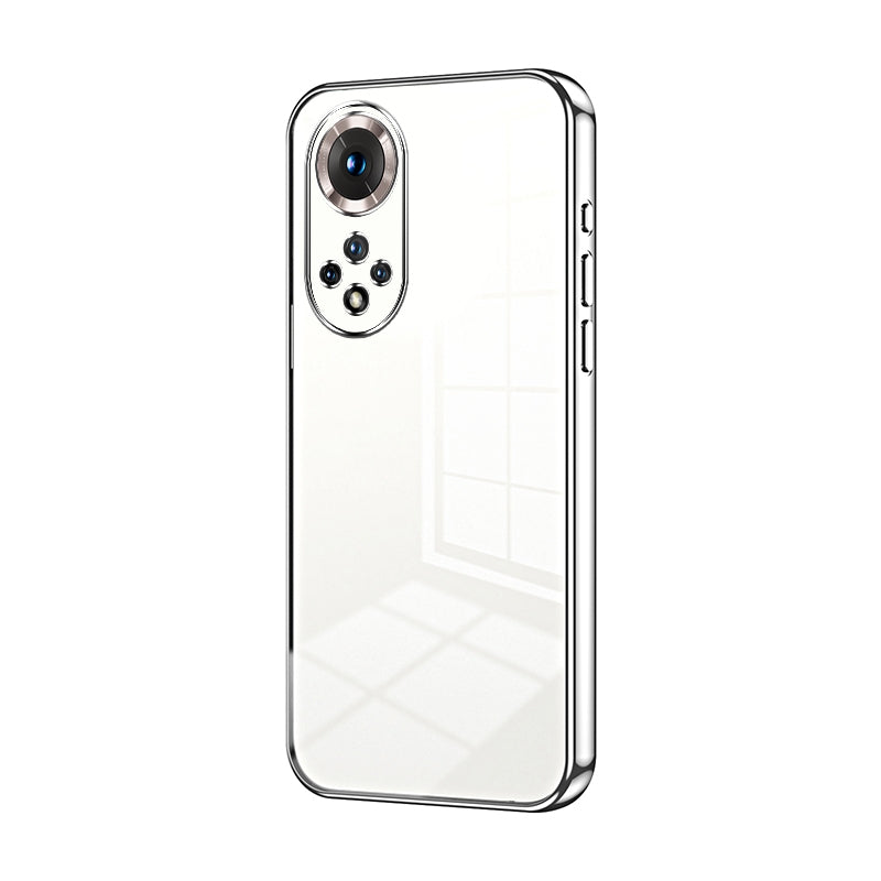 Honor 50 Transparent Fine Hole Phone Case - Crystal Clear Vacuum Plating, Anti-Fingerprint, Shock-Absorbing TPU Frame