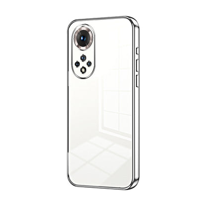 Honor 50 Transparent Fine Hole Phone Case - Crystal Clear Vacuum Plating, Anti-Fingerprint, Shock-Absorbing TPU Frame