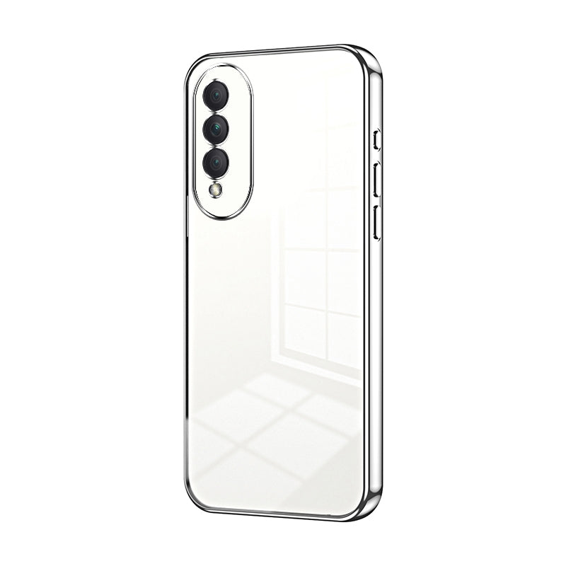 Honor X20 SE Transparent Fine Hole Phone Case - Crystal Clear Vacuum Plating, Anti-Fingerprint, Shock-Absorbing TPU Frame