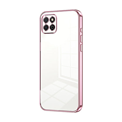 Honor Play 20 4G Transparent Fine Hole Phone Case - Crystal Clear Vacuum Plating, Anti-Fingerprint, Shock-Absorbing TPU Frame