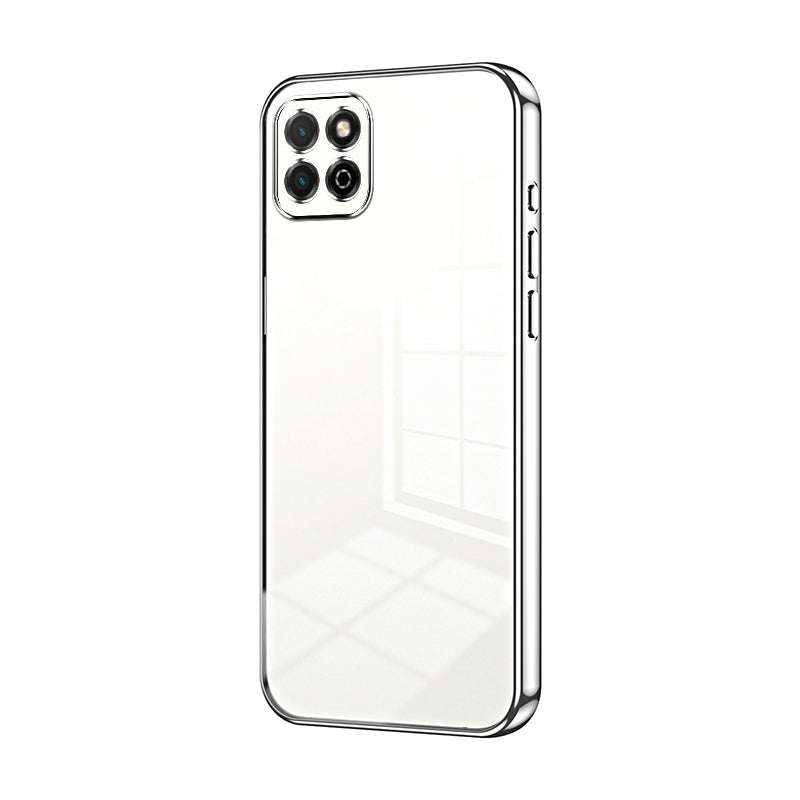 Honor Play 20 4G Transparent Fine Hole Phone Case - Crystal Clear Vacuum Plating, Anti-Fingerprint, Shock-Absorbing TPU Frame