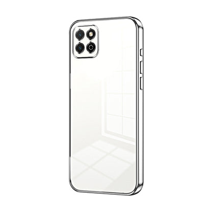 Honor Play 20 4G Transparent Fine Hole Phone Case - Crystal Clear Vacuum Plating, Anti-Fingerprint, Shock-Absorbing TPU Frame