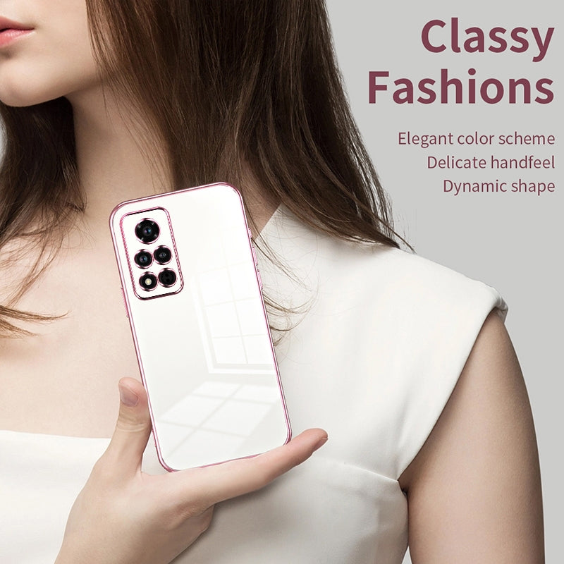 Honor V40 Transparent Fine Hole Phone Case - Crystal Clear Vacuum Plating, Anti-Fingerprint, Shock-Absorbing TPU Frame