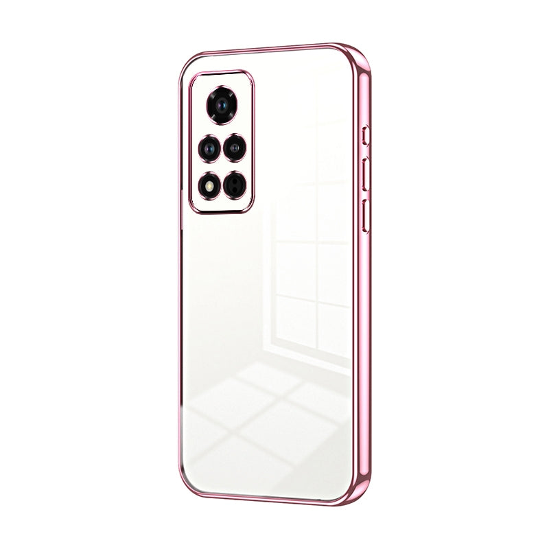 Honor V40 Transparent Fine Hole Phone Case - Crystal Clear Vacuum Plating, Anti-Fingerprint, Shock-Absorbing TPU Frame